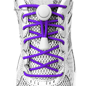 Purple elastic no tie locking shoelaces 